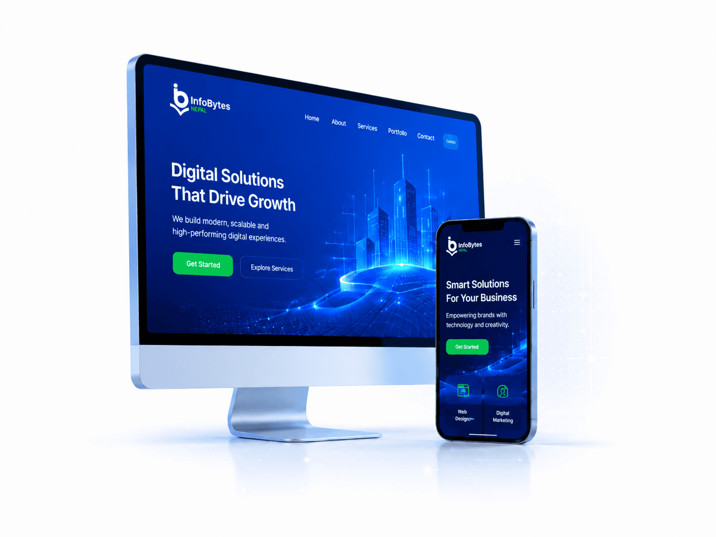 Web design and development service illustration